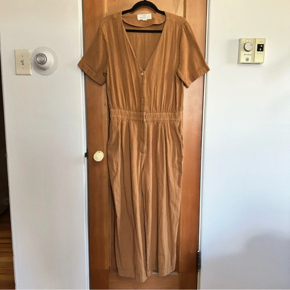 anthropologie trovata birds of paradise bella cropped wide leg jumpsuit - Picture 3 of 9